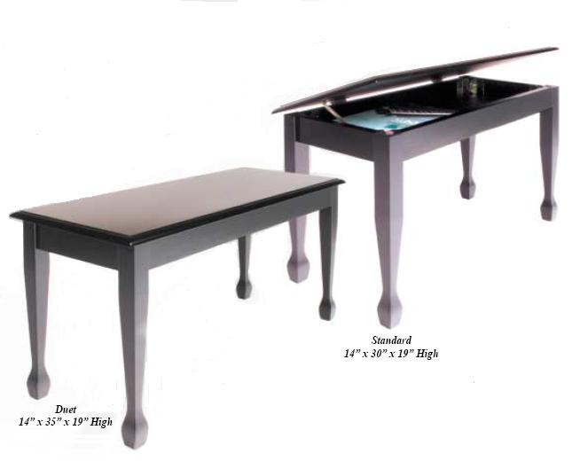 Schaff 8700 Standard Piano Bench Ebony High Gloss